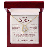 Load image into Gallery viewer, Regalo 70 Aniversario para Esposa - Collar Amor Eterno - Bodas de Platino - To My Wife Necklace in Spanish

