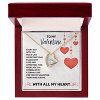 Load image into Gallery viewer, Valentine's Day Necklace for Her, Eternal Love Heart Pendant with To My Valentine Card
