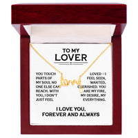 Load image into Gallery viewer, To My Lover necklace with bold romantic message card and Love Pendant

