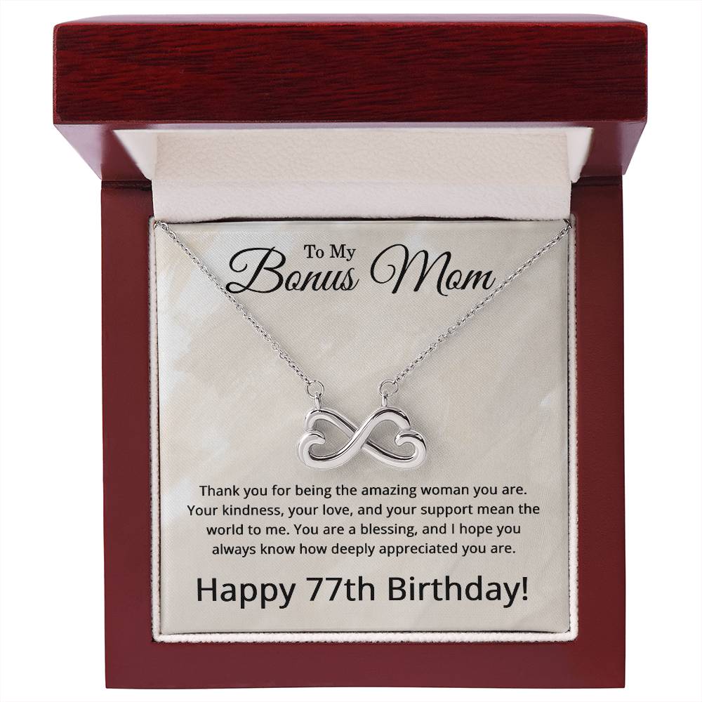 77th Birthday Gifts for Bonus Mom - 77th Birthday Necklace for Bonus Mom - To My Bonus Mom Necklace