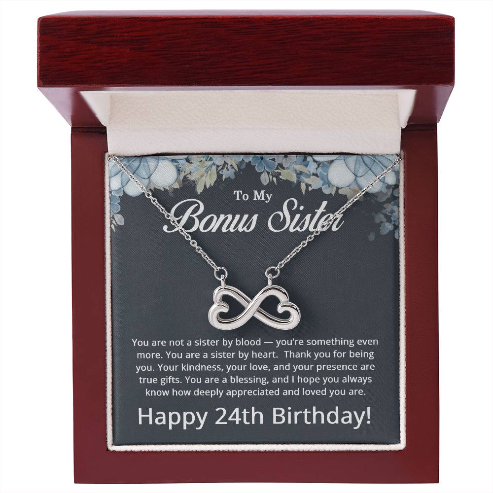 24th Birthday Gifts for Bonus Sister - To My Bonus Sister Necklace