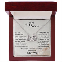 Load image into Gallery viewer, Niece Gifts from Aunt and Uncle - To My Niece Necklace - Infinity Heart Jewelry for Her
