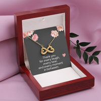 Load image into Gallery viewer, Best Friend Necklace for Her Sister Birthday Gift for Women Jewelry for Her Christmas Thank You Necklace Endless Infinity Love Pendant Soul Laugh Tear Moment
