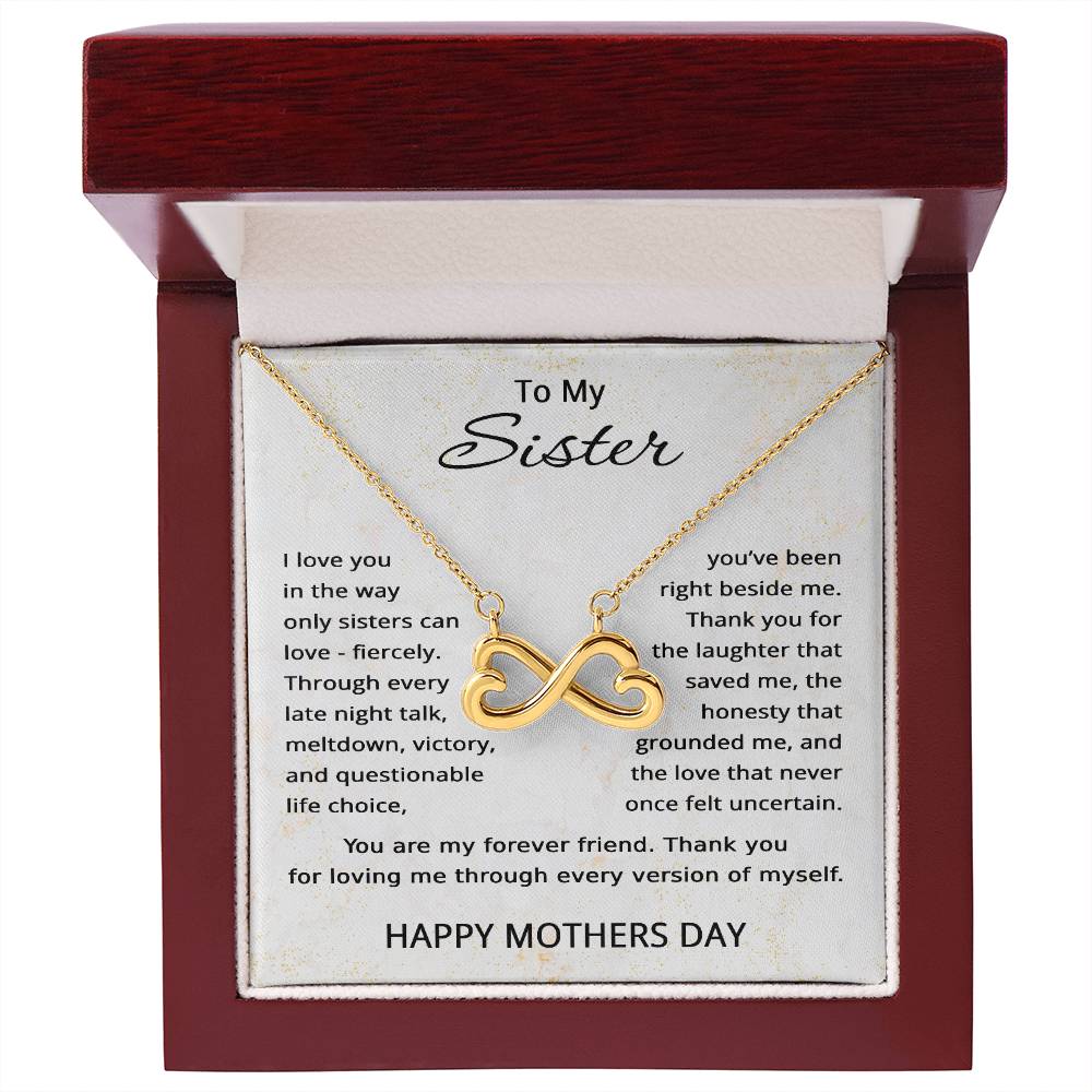 Sister Mother’s Day Necklace with Message Card – Sentimental Infinity Necklace Gift for Sister