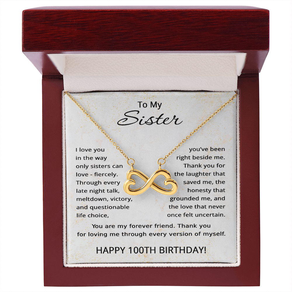 100th Birthday Gifts for Sister - To My Sister Necklace - 100 Years Old