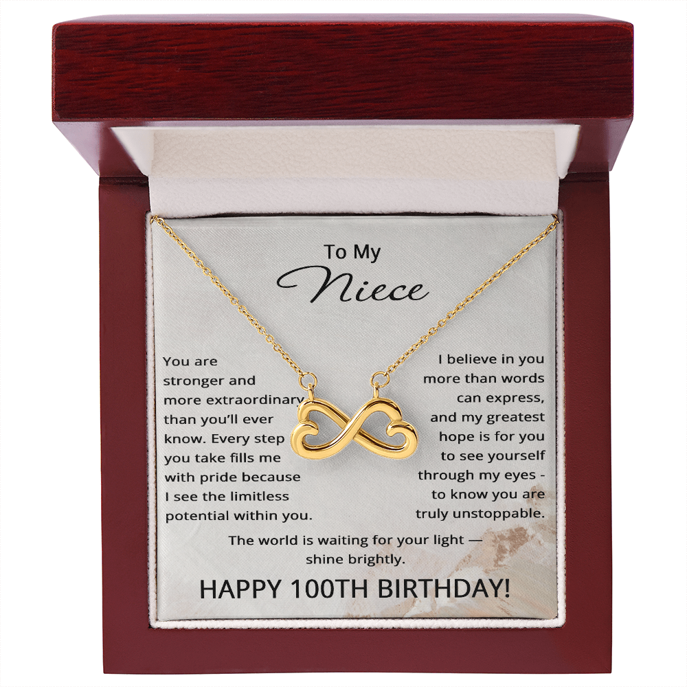 100th Birthday Gifts for Niece - 100th Birthday Necklace for Niece - To My Niece Necklace