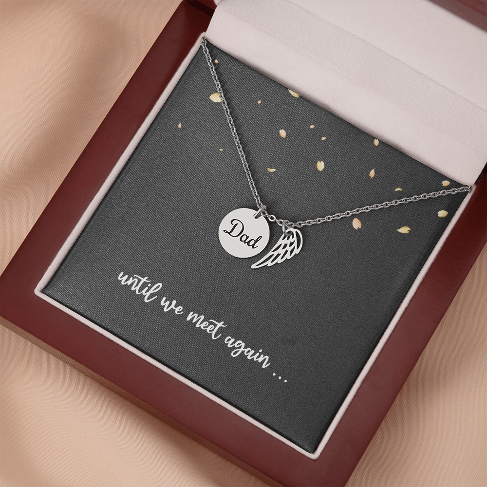 Dad Memorial Necklace for Sister Bereavement Gift for Daughter Angel Wing Dad Necklace In Memory of Dad Jewelry