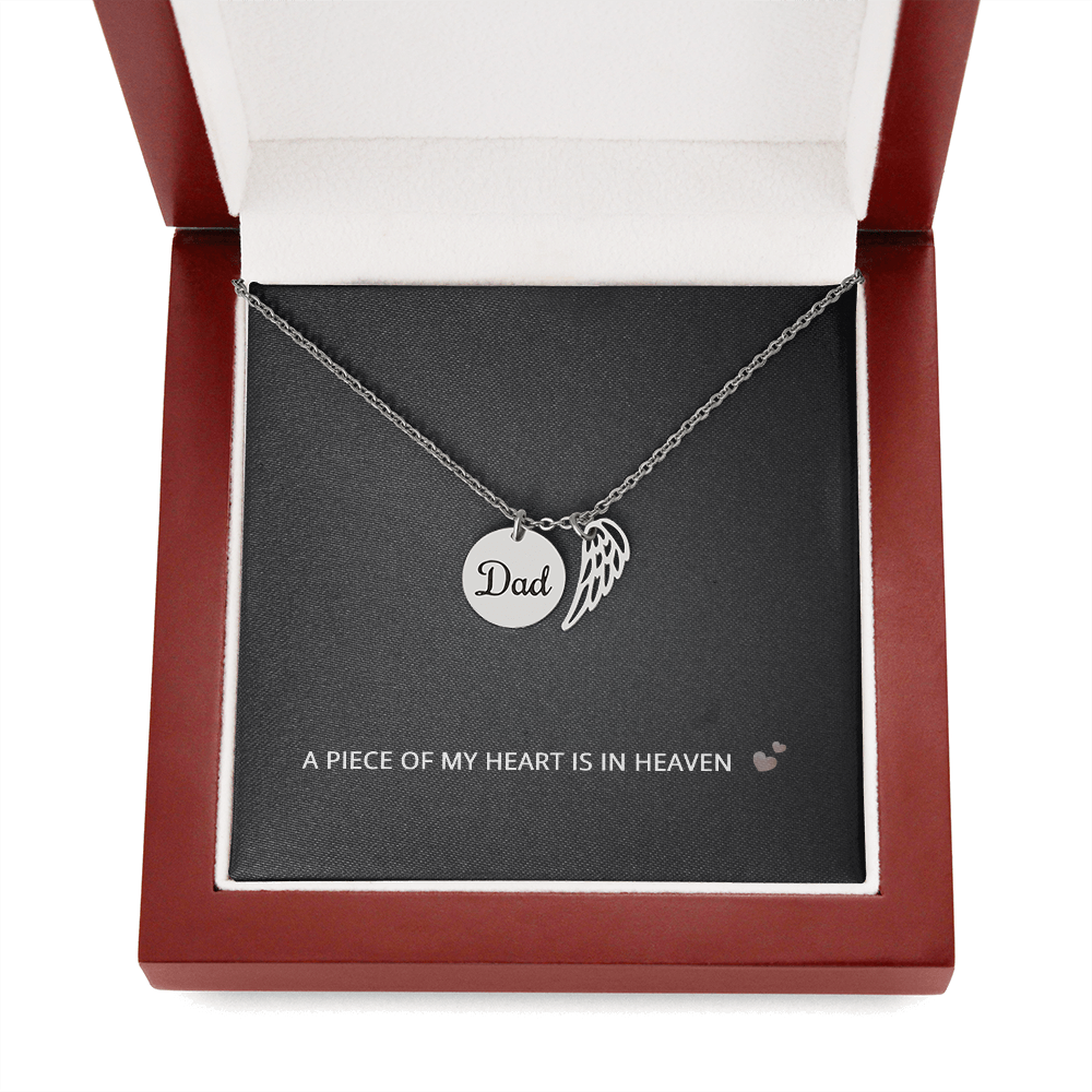 Dad Memorial Necklace for Sister Loss of Father Jewelry A Piece Heart in Heaven Necklace Dad Bereavement Gift for Daughter