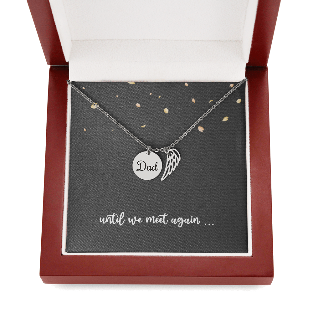 Dad Memorial Necklace for Sister Bereavement Gift for Daughter Angel Wing Dad Necklace In Memory of Dad Jewelry