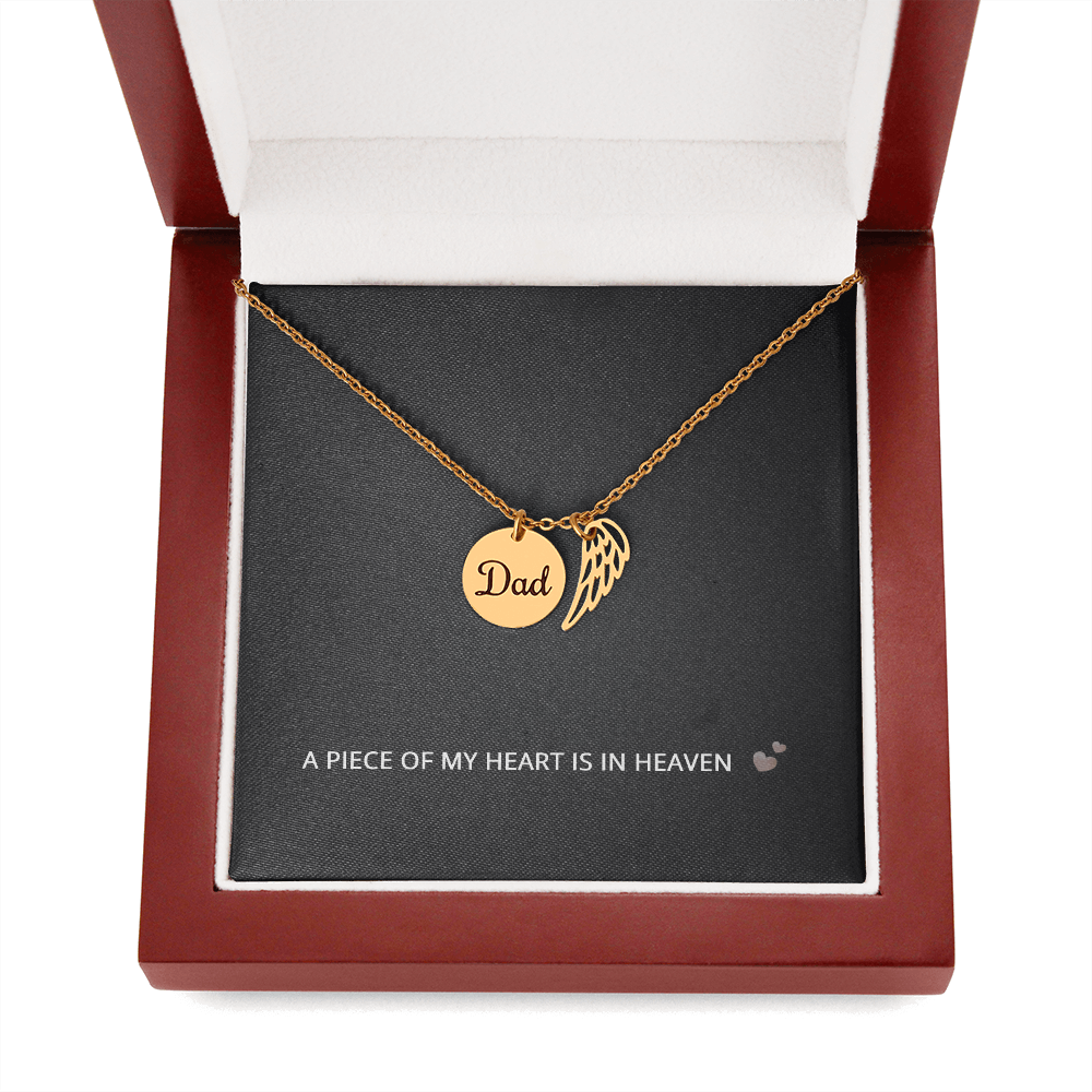 Dad Memorial Necklace for Sister Loss of Father Jewelry A Piece Heart in Heaven Necklace Dad Bereavement Gift for Daughter