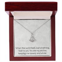 Load image into Gallery viewer, Annivesary Necklace for Wife With Message Valentine's Day Birthday Christmas Anchor Pendant for Women Girlfriend Friendship Best Friend Motivational Inspirational
