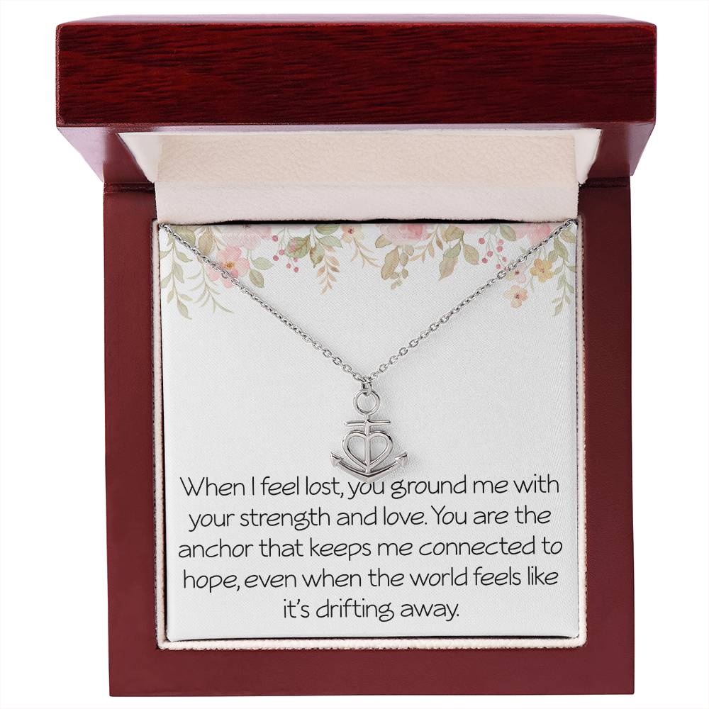 Anchor Necklace Grounded Strength Strong Necklace For Anchor In Your Life Gift For Partner Friend Family Birthday Christmas Motivational Inspirational