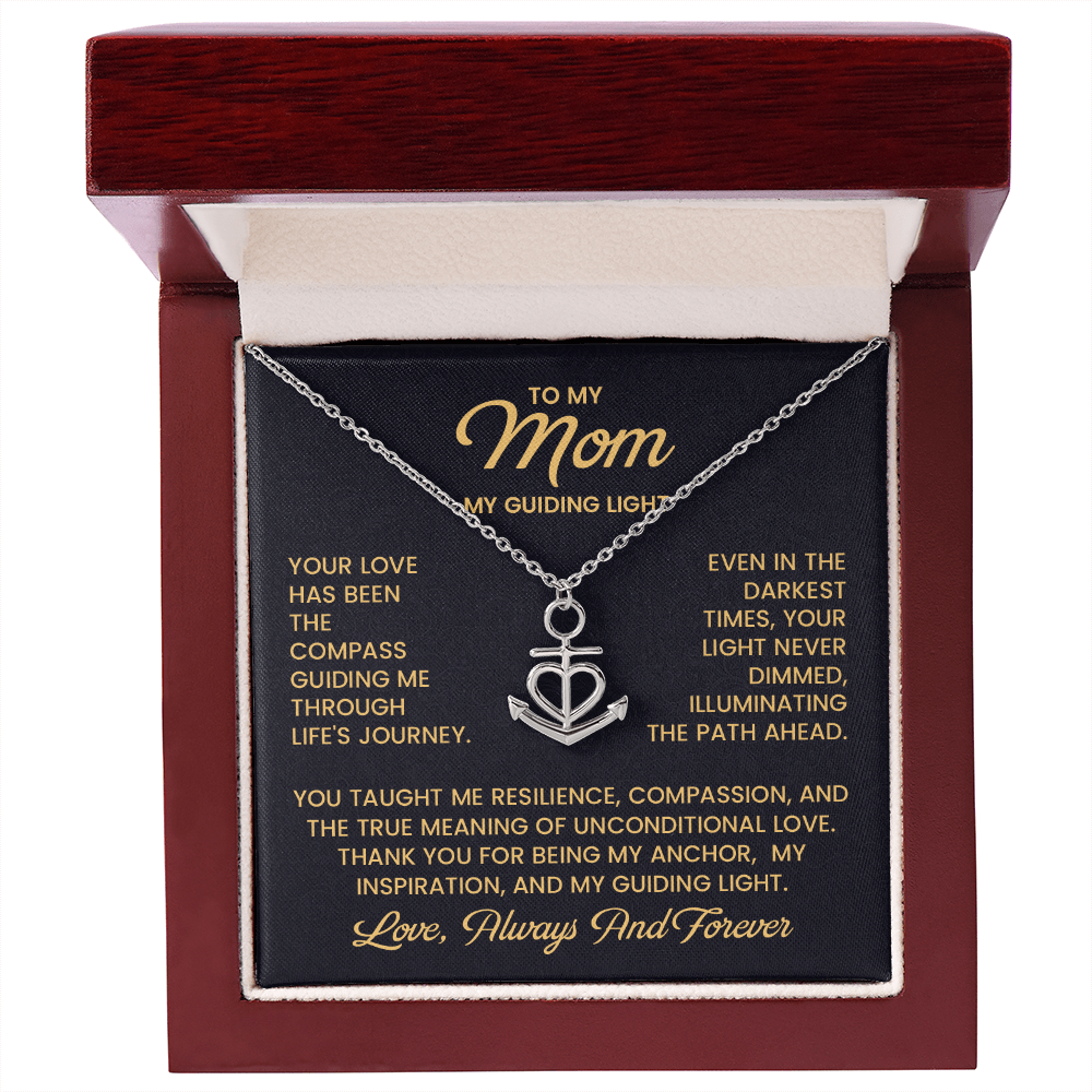 Mom Anchor Necklace – Mother's Day Gift from Daughter, Thank You Necklace for Mom, Single Mom Gift