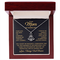 Load image into Gallery viewer, Mom Jewelry with Message Card – Anchor Necklace “My Guiding Light” Gift for Mom
