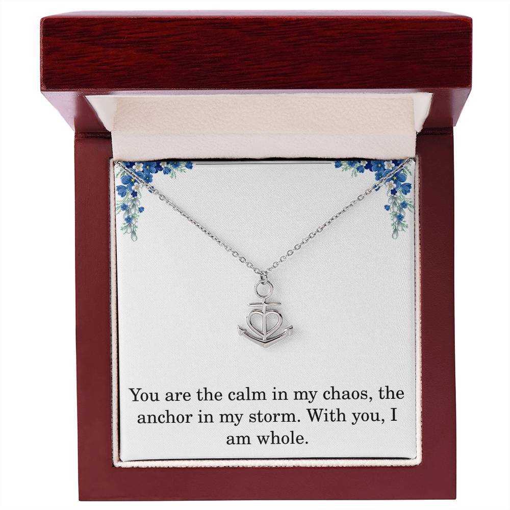 Anchor Necklace Gift With Love Message Card Sentimental Anchor Pendant Gift The Storm Necklace Motivational Inspirational