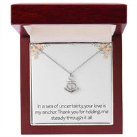 Load image into Gallery viewer, Anchor Necklace With Meaningful Message Anniversary Jewelry For Wife Husband Partner Christmas Birthday Motivational Inspirational
