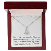 Load image into Gallery viewer, Heartfelt Anchor Necklace With Loving Message Meaningful Necklace Gift For Husband Wife or Friend Motivational Inspirational
