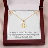 Load image into Gallery viewer, Anchor Necklace With Meaningful Message Anniversary Jewelry For Wife Husband Partner Christmas Birthday Motivational Inspirational
