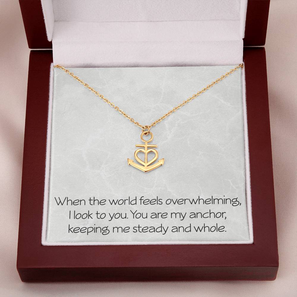 Annivesary Necklace for Wife With Message Valentine's Day Birthday Christmas Anchor Pendant for Women Girlfriend Friendship Best Friend Motivational Inspirational