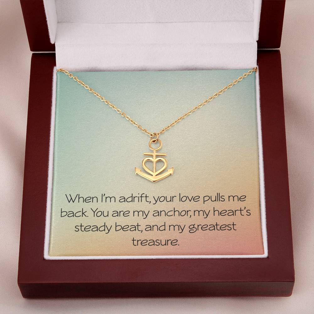 Valentine's Necklace for Women Anchor Necklace With Sentimental Message Anniversary Jewelry for Her Women Christmas Birthday Motivational Inspirational