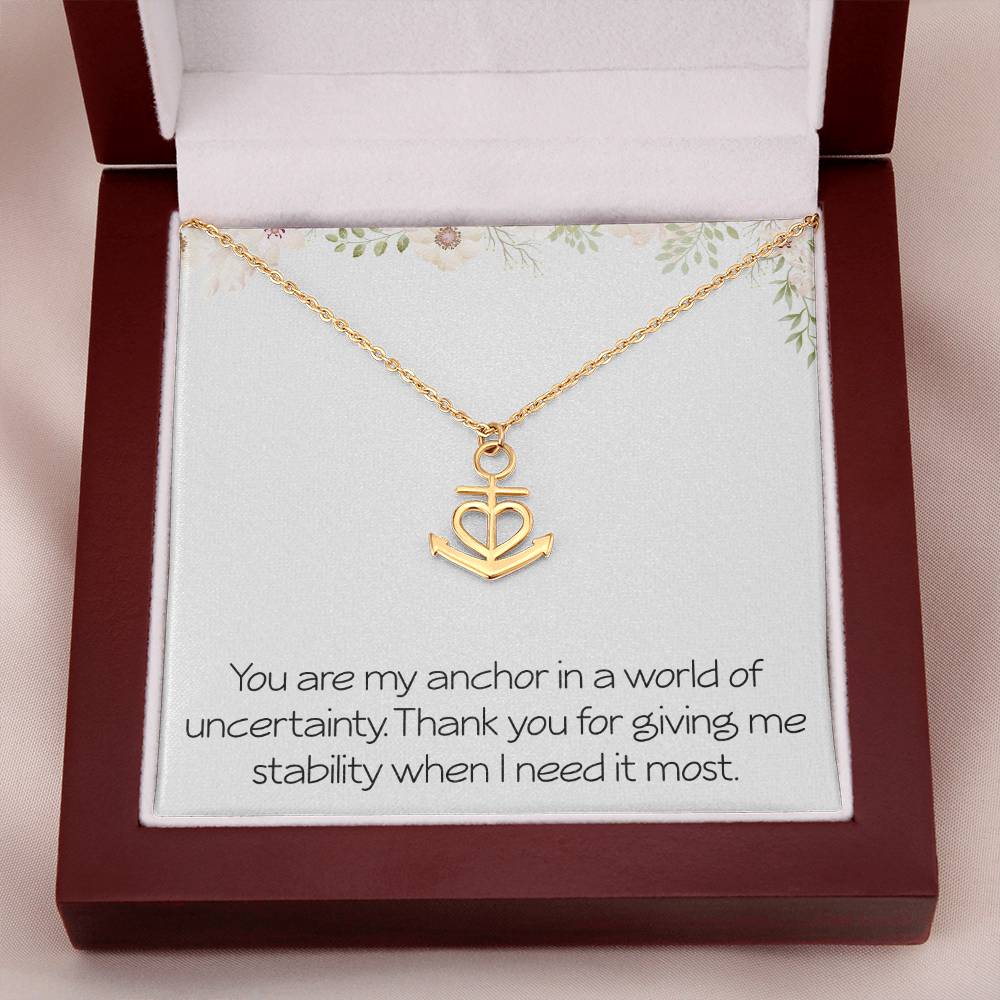 Anchor Necklace With Loving Message Card Stability Wife Partner Best Friend Friendship Christmas Birthday Motivational Inspirational