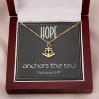 Load image into Gallery viewer, Hebrews 6:19 Necklace, "Hope Anchors the Soul" - Inspirational and Motivational Christian Jewelry
