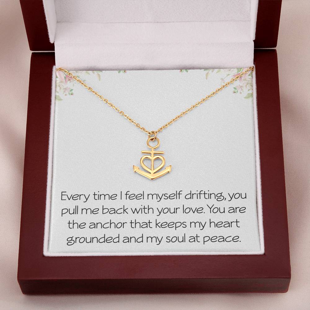 Heartfelt Anchor Necklace With Loving Message Meaningful Necklace Gift For Husband Wife or Friend Motivational Inspirational