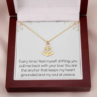 Load image into Gallery viewer, Heartfelt Anchor Necklace With Loving Message Meaningful Necklace Gift For Husband Wife or Friend Motivational Inspirational
