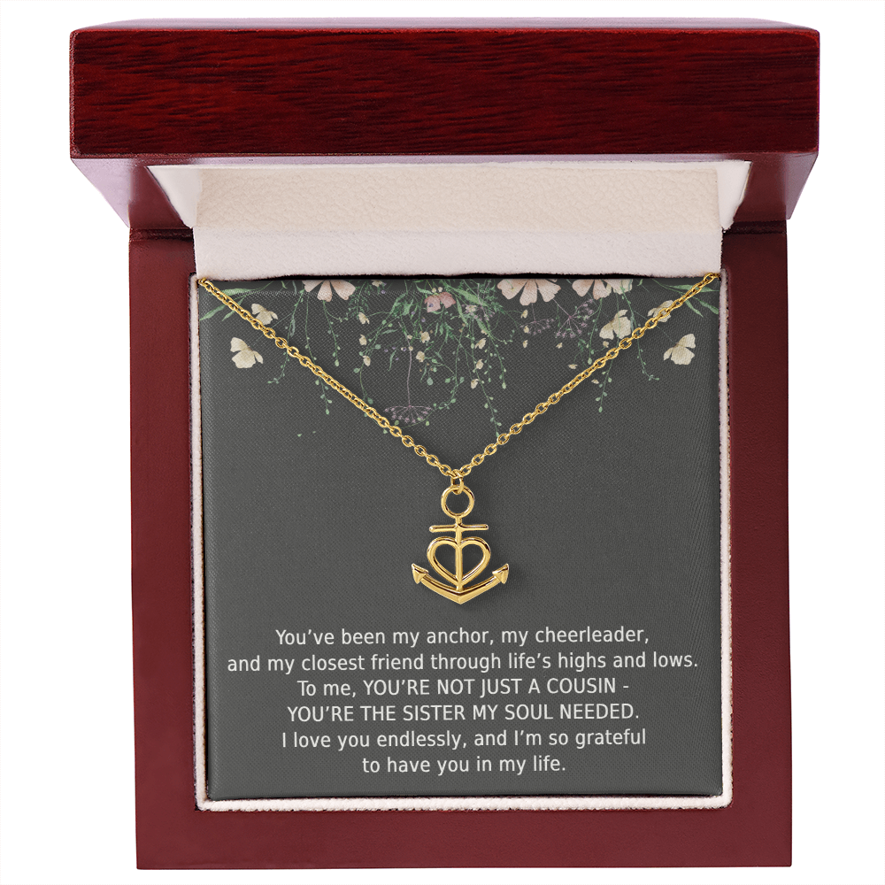 Cousin Necklace Sister Cousin Gifts for Women Cousin Jewelry for Women Anchor Pendant Soul