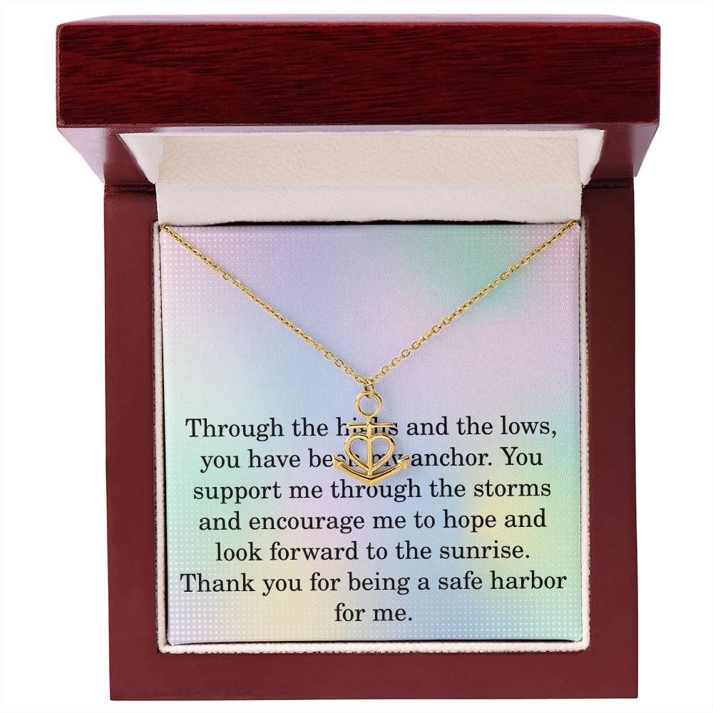 Anchor Penant Necklace for Women Support Christmas Gift Illness Cancer Survivor Surgury Christmas Gifts for Her