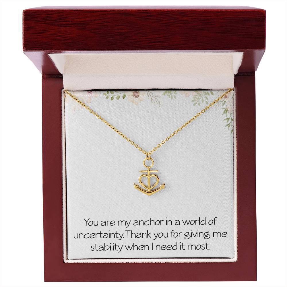 Anchor Necklace With Loving Message Card Stability Wife Partner Best Friend Friendship Christmas Birthday Motivational Inspirational