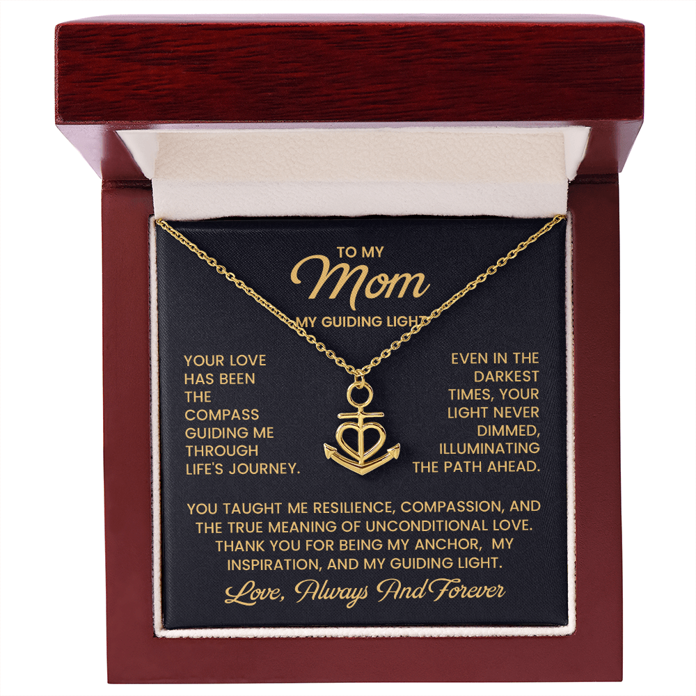 Mom Anchor Necklace – Mother's Day Gift from Daughter, Thank You Necklace for Mom, Single Mom Gift