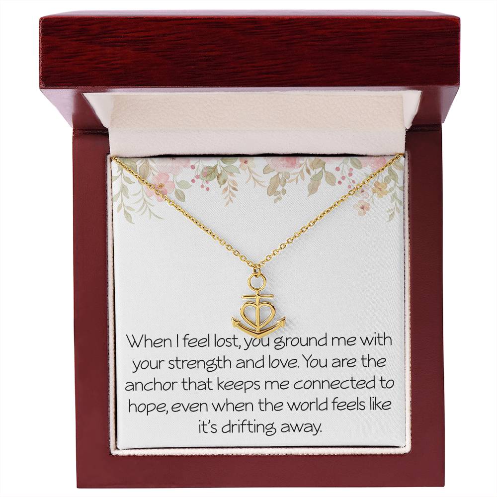 Anchor Necklace Grounded Strength Strong Necklace For Anchor In Your Life Gift For Partner Friend Family Birthday Christmas Motivational Inspirational