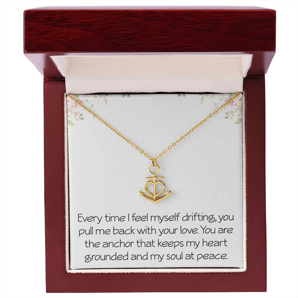 Heartfelt Anchor Necklace With Loving Message Meaningful Necklace Gift For Husband Wife or Friend Motivational Inspirational