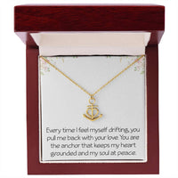 Load image into Gallery viewer, Heartfelt Anchor Necklace With Loving Message Meaningful Necklace Gift For Husband Wife or Friend Motivational Inspirational

