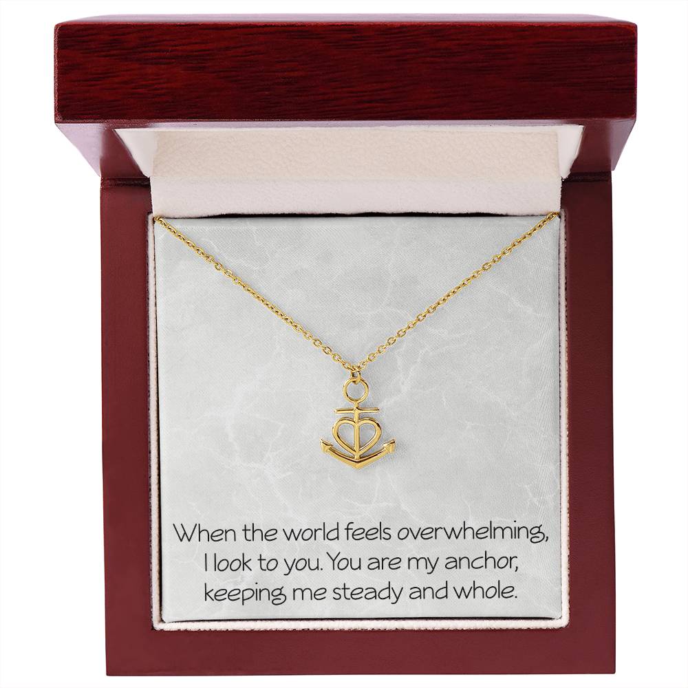 Annivesary Necklace for Wife With Message Valentine's Day Birthday Christmas Anchor Pendant for Women Girlfriend Friendship Best Friend Motivational Inspirational