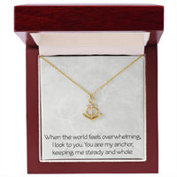 Load image into Gallery viewer, Annivesary Necklace for Wife With Message Valentine's Day Birthday Christmas Anchor Pendant for Women Girlfriend Friendship Best Friend Motivational Inspirational
