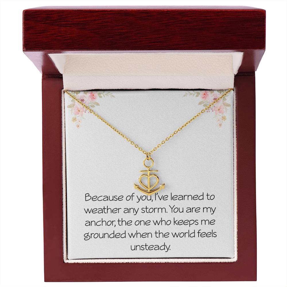 Anchor Necklace for Wife Husband Best Friend Friendship Anniversary Jewelry Thoughtful The Storm Necklace Motivational Inspirational