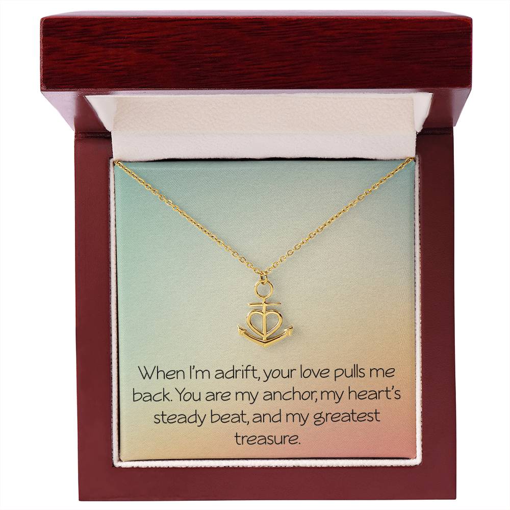 Valentine's Necklace for Women Anchor Necklace With Sentimental Message Anniversary Jewelry for Her Women Christmas Birthday Motivational Inspirational