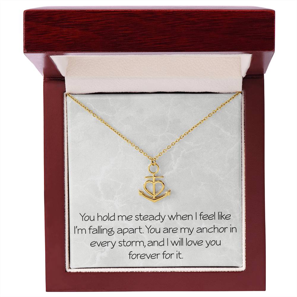 Anniversary Anchor Necklace With Emotional Message Card Gift For Partner Spouse Wife Husband Girlfriend Boyfriend Best Friend Motivational Inspirational