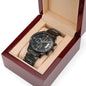 Watch for Men Boyfriend Husband Him, Black Chronograph Watch for Him, Christmas Gift for Boyfriend