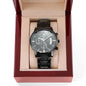 Watch for Men Boyfriend Husband Him, Black Chronograph Watch for Him, Christmas Gift for Boyfriend