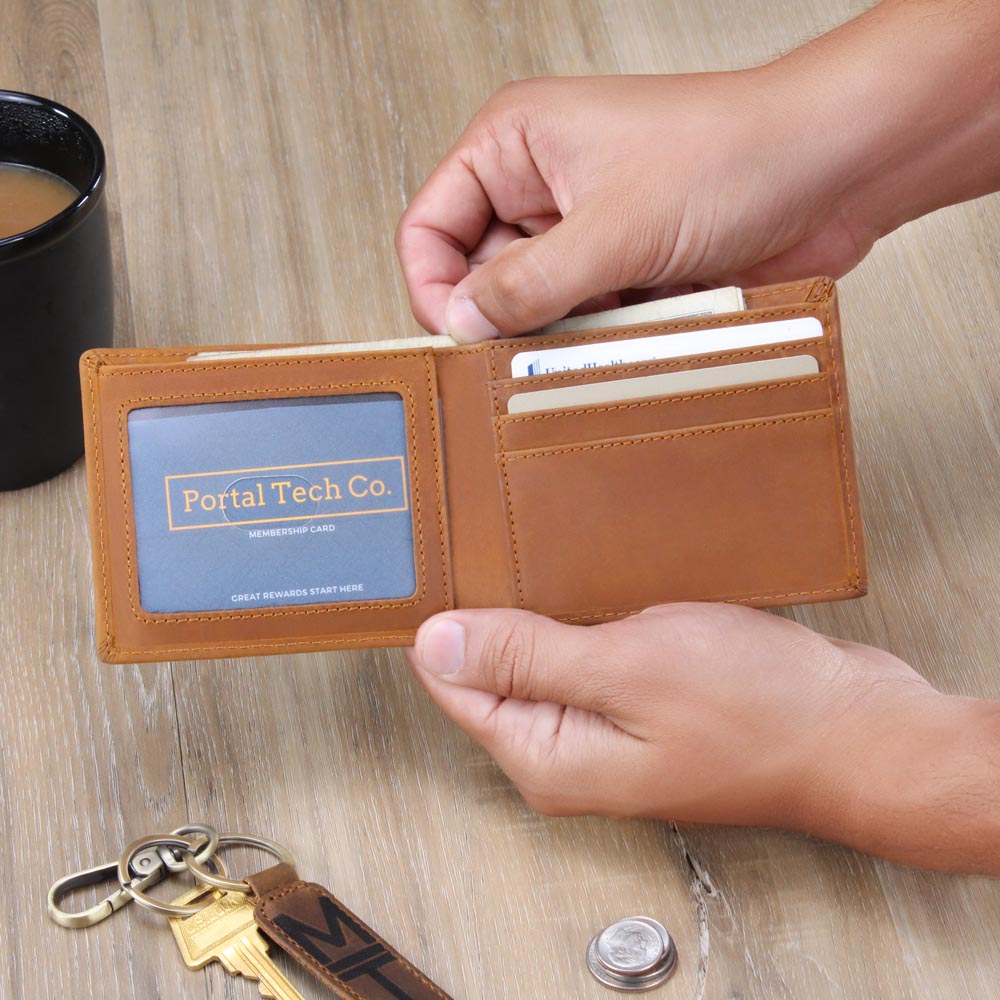 Psalm 23 Leather Wallet for Men - The Lord Is My Shepherd Bible Verse Wallet - Christian Gifts for Him