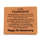 7th Anniversary Wallet for Husband – To My Husband Engraved Genuine Leather Bifold Wallet from Wife - 7 Years Anniversary