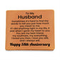 58th Anniversary Wallet for Husband – To My Husband Engraved Genuine Leather Bifold Wallet from Wife - 58 Years Anniversary