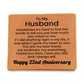 22nd Anniversary Wallet for Husband – To My Husband Engraved Genuine Leather Bifold Wallet from Wife - 22 Years Anniversary