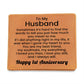 1st Anniversary Wallet for Husband – To My Husband Engraved Genuine Leather Bifold Wallet from Wife - 1 Year Anniversary