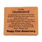 32nd Anniversary Wallet for Husband – To My Husband Engraved Genuine Leather Bifold Wallet from Wife - 32 Years Anniversary