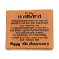 46th Anniversary Wallet for Husband – To My Husband Engraved Genuine Leather Bifold Wallet from Wife - 46 Years Anniversary