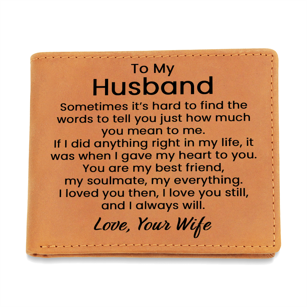 To My Husband Gifts, Birthday Wallets for Husband Christmas Ideas, Brown Genuine Leather